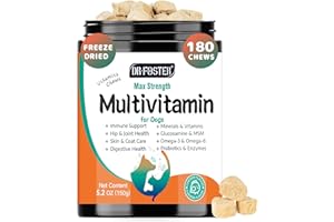 DRFOSTER Dog Multivitamin, Dog Vitamins and Supplements, Multivitamin for Dogs with Glucosamine, Probiotics & Omega 3 for Joint, Digestive, Skin, Coat and Immune Health, Chicken Flavor - 180 Bites