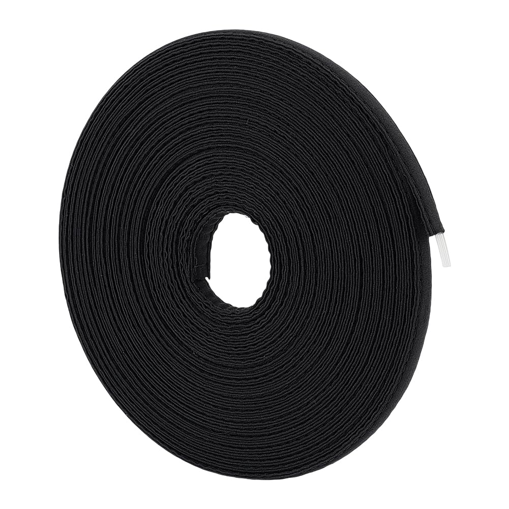 BENECREAT 9.14m Cotton Covered Boning, 12mm Polyester Boning Black Bra Boning Poly Boning Sewing Garment Accessories for Corsets Bridal Gowns Lingerie Hats Dress