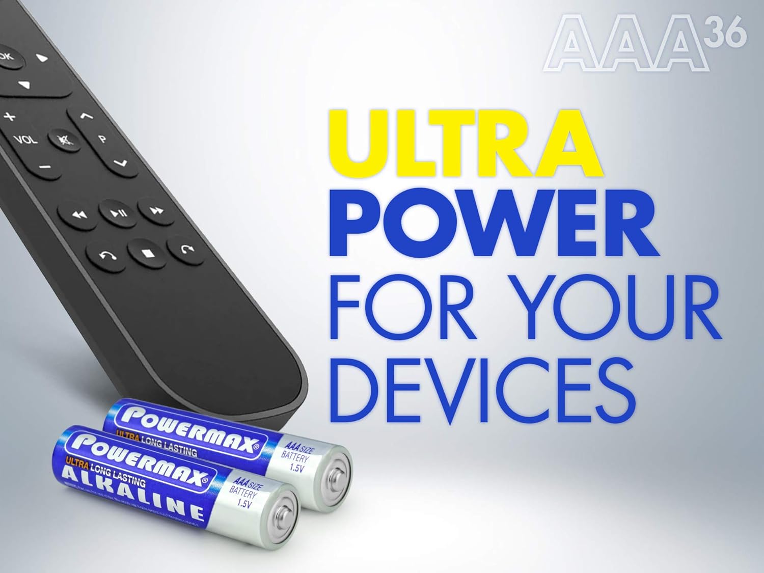 Powermax 36-Count AAA Batteries, Ultra Long Lasting Alkaline Battery, 10-Year Shelf Life, Recloseable Packaging: Health & Personal Care