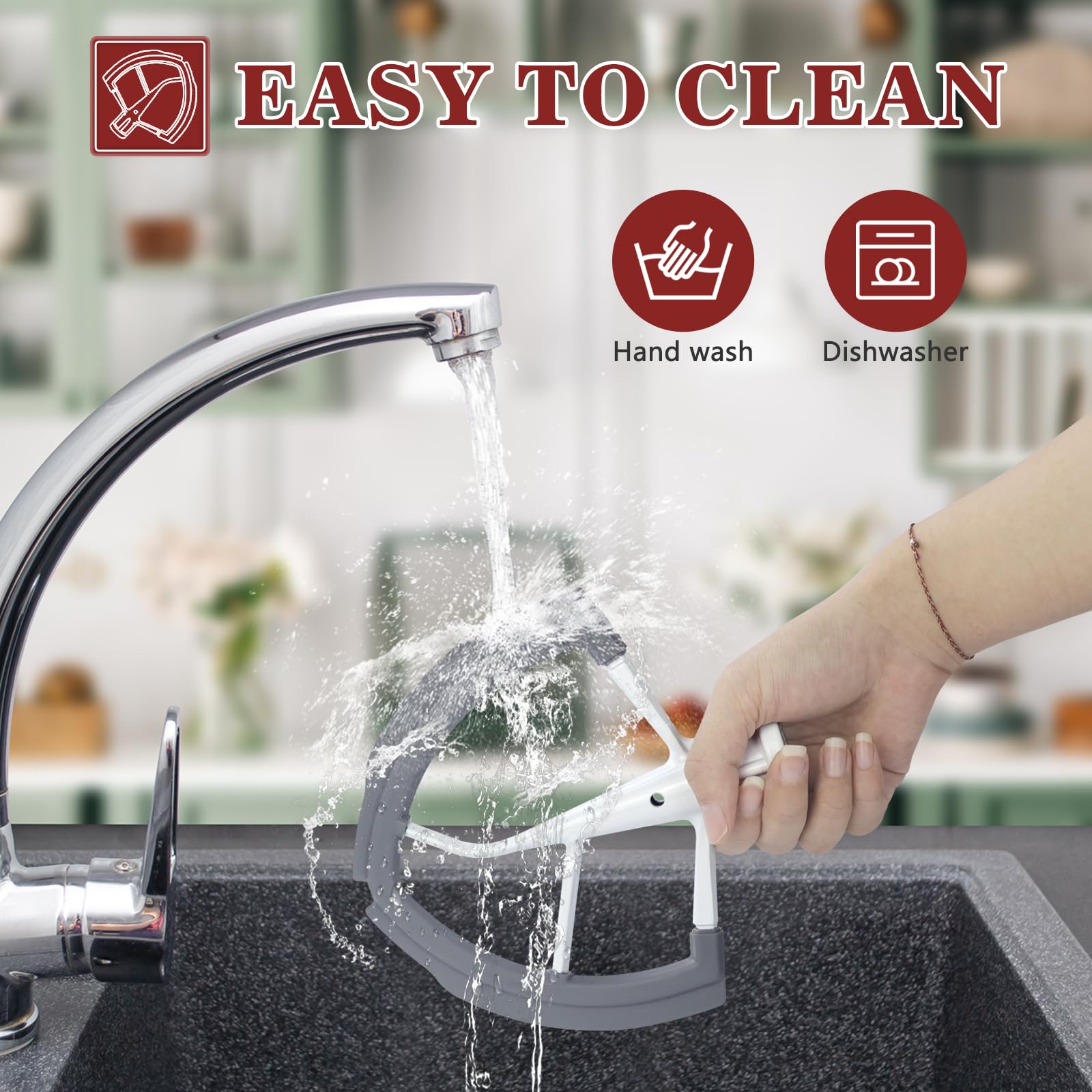 Flex Edge Beater for KitchenAid Mixer 6 Quart Bowl-Lift Stand Mixer with Silicone Edges For 6 QT Bowl-Lift Stand Mixer Accessories and Attachments