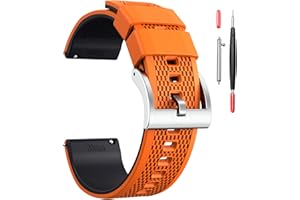 Hemsut Silicone Watch Bands, 18mm 20mm 22mm Quick Release Rubber Watch Strap for Men Women Soft Replacement, 10 Colors for Ch