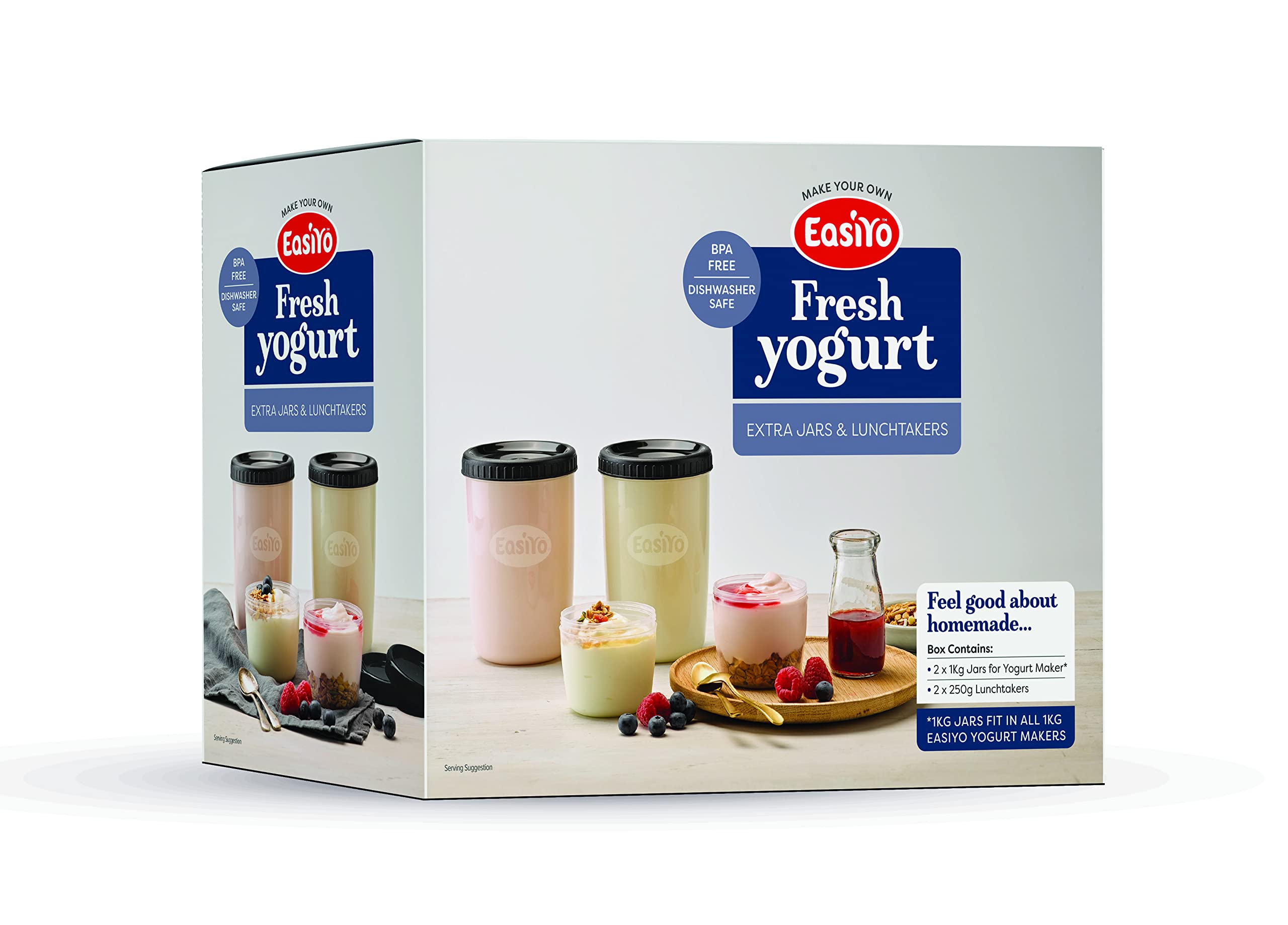 EasiYo 2 Extra Jars & 2 Extra Lunchtakers Pack (Black)