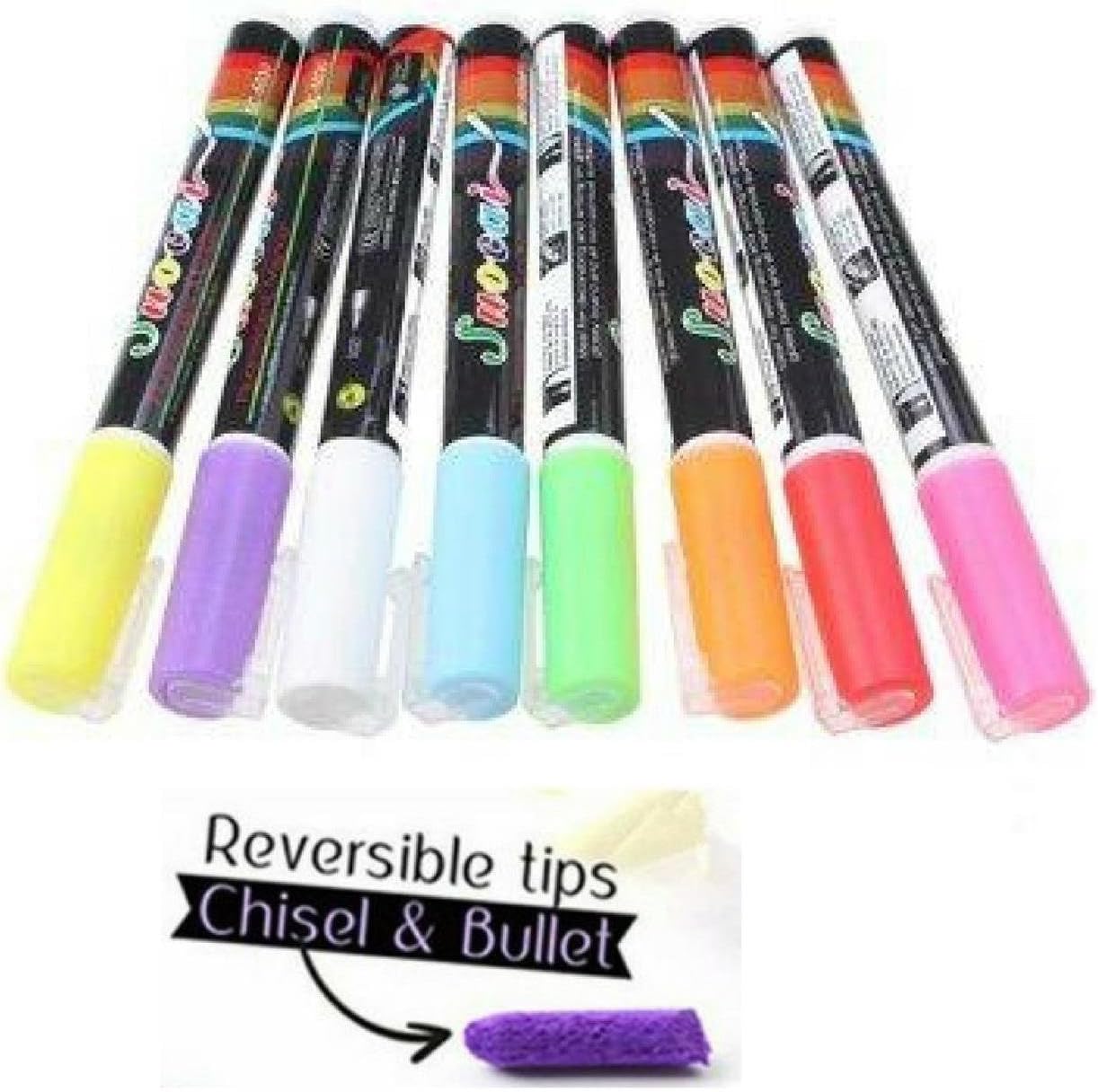 Luxurious Necessities Neonlight Led Writing Board Marker Pen 6mm Set Of 8 Dry Erase Liquid Chalk Ink Neon For Board Glass Etc