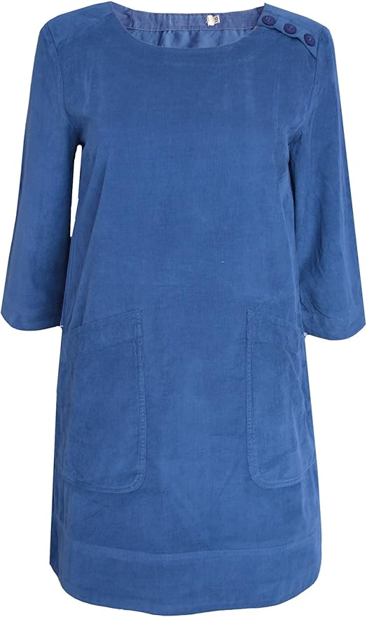 Seasalt Ex 824 Cord Corduroy Blue Smock Tunic Dress 315 (18) Amazon.co.uk Clothing