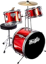 Music Alley 3 Piece Kids Drum Set with Drum Sticks