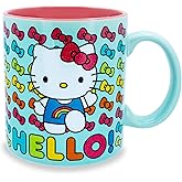 Silver Buffalo Sanrio Hello Kitty Rainbows Ceramic Mug, 20 Ounces