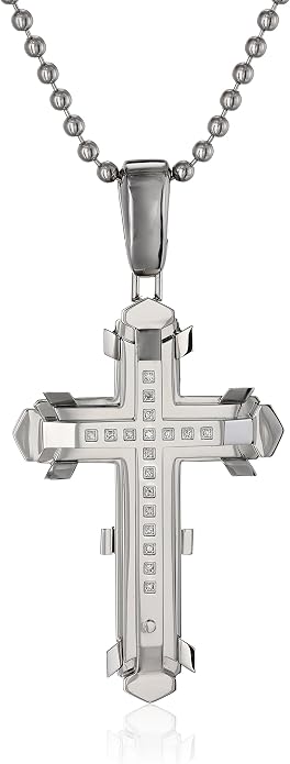 Platinum 1/2 CTW Natural Diamond Cross Pendant
