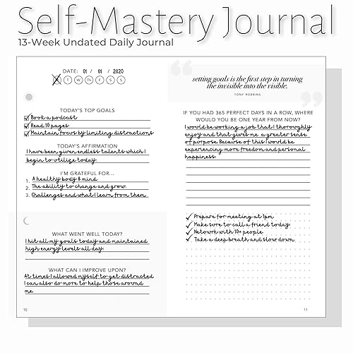 Self-Mastery Journal for Men - Daily Productivity Journal for 