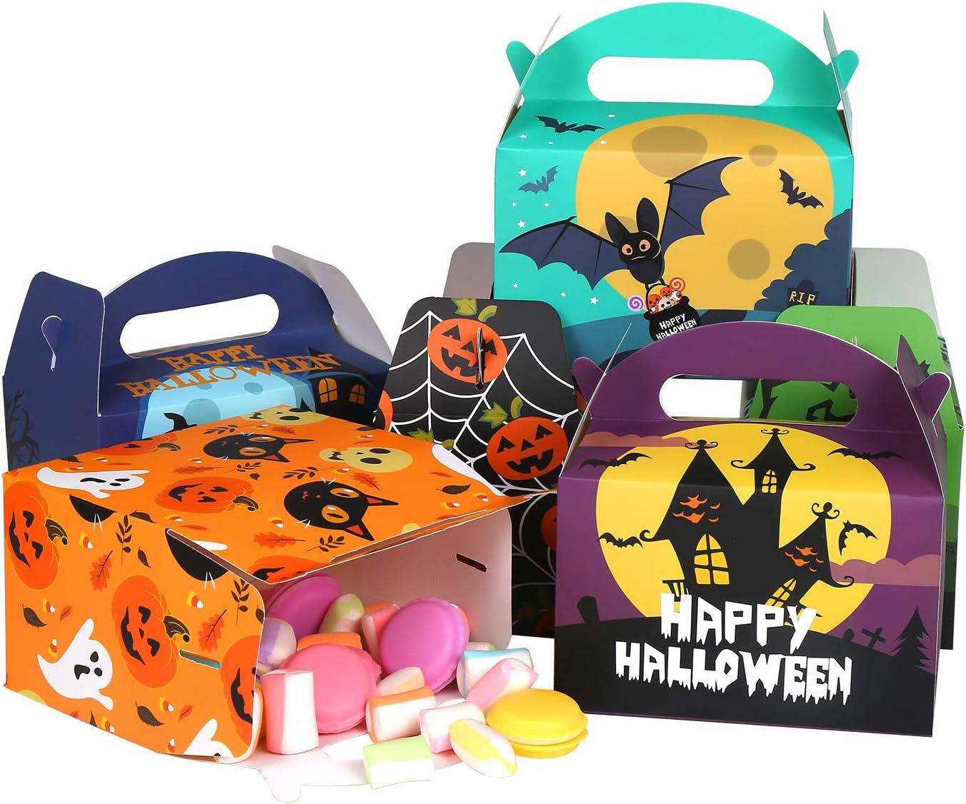 LOKIPA Halloween Candy Gift Boxes,24 Paper Goody Treat Cookie Sweet