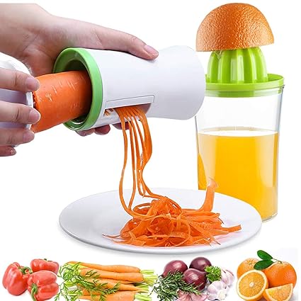  Handheld Vegetable Spiralizer And Manual Juicer