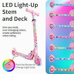 BELEEV Scooters for Kids with Light-Up Wheels