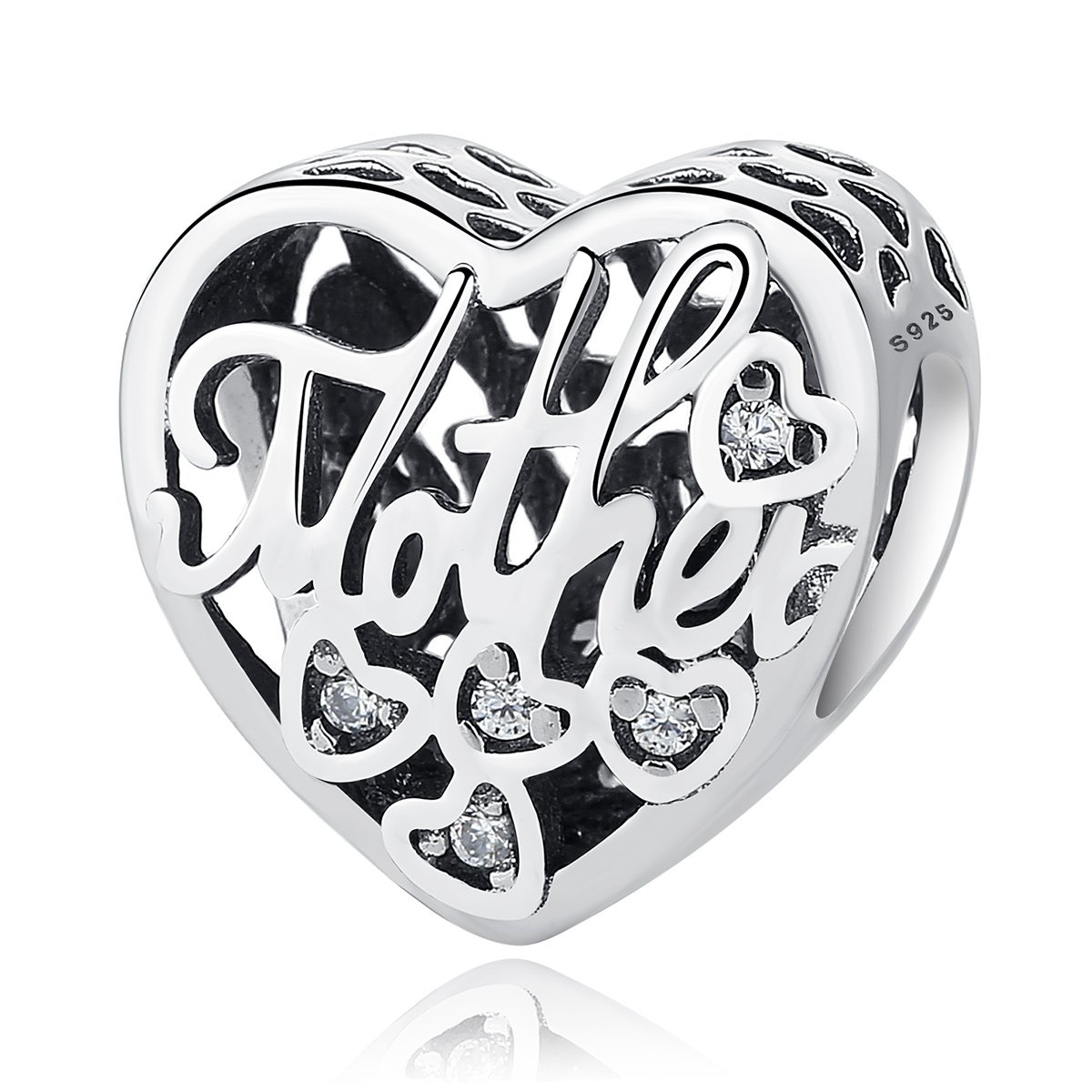 Mother & Son Bond Charm Pandora & European Bracelets Compatible, Silver, 4.8mm-5mm