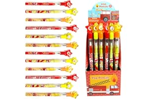 TINYMILLS 24 Pcs Fire Trucks Multi Point Stackable Pencilwith Eraser for Fire Truck Birthday Party Favor Prize Carnival Goodie Bag Stuffers Classroom Rewards