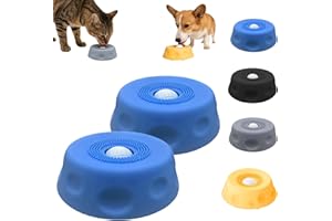 Dog Lick Bowl with Ball,Lick Ball Bowl for Dogs,Dog Licking Bowl with Rolling Ball,Slow Feeder Ball Bowl to Slow Pet Eating,Rolling Ball Dog Bowl Give Pet More Time to Enjoy Eating. (Blue-2pcs)