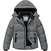 Buyboxs Boys' Winter Coat Kids Puffer Winter Jacket Thick Fleece Lined Warm Hooded Outerwear Coats for Boys Girls (4-15)