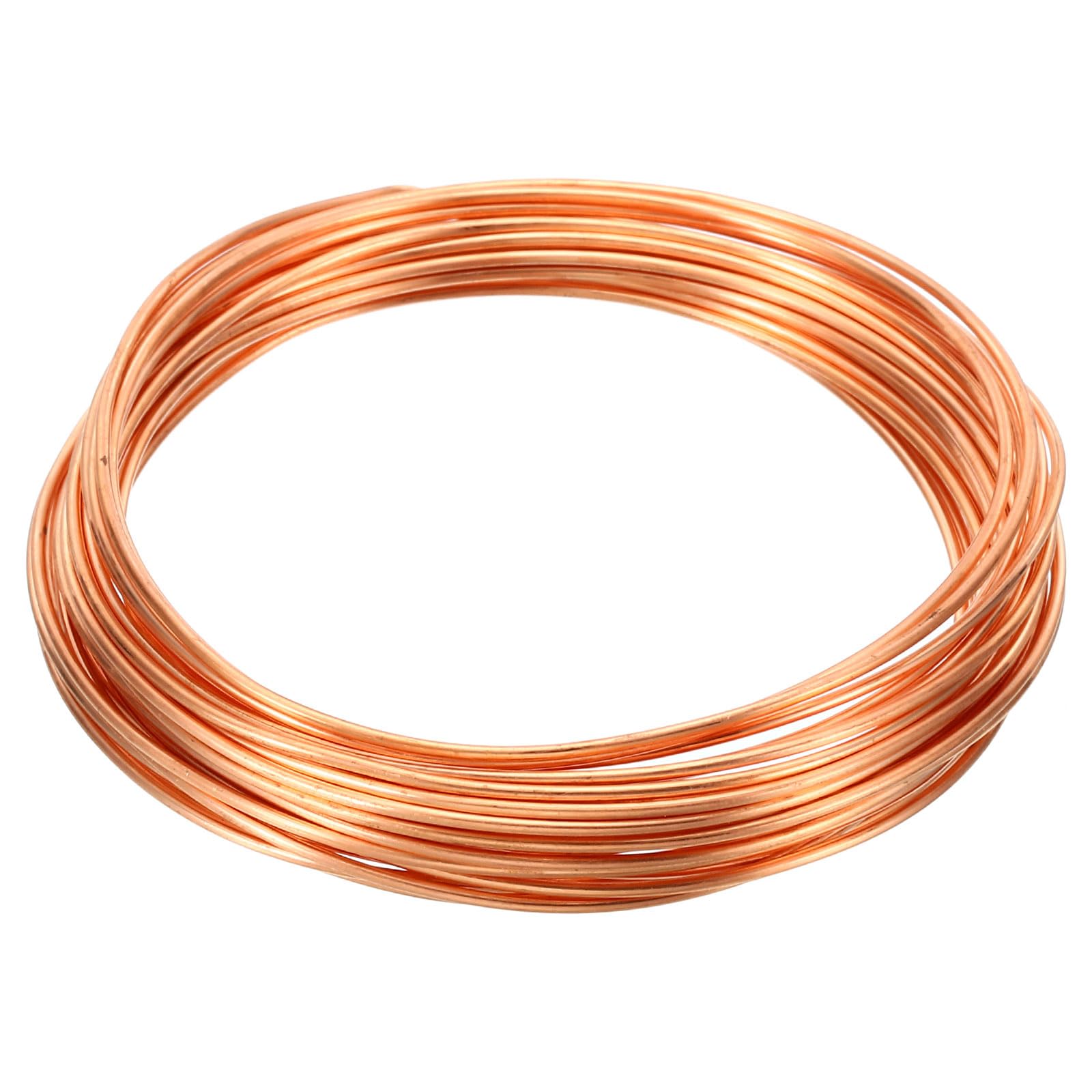 PATIKIL 99.9% Soft Copper Wire, 1Pcs 17Gauge/1.2mm Diameter 6m/19.68ft Spool Pure Copper Craft Wire for Jewelry Making Beading Garden Plants