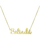 Yiyang Personalized Name Necklace 18K Gold Plated Stainless Steel Pendant Jewelry Birthday Gift for Girls
