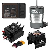 Hobby Fans Waterproof S3650 4300KV Brushless Motor 3.175mm Shaft with 60A Brushless ESC Electric Speed Controller Combo Set with Heatsink and Programming Card for 1/10 Remote Control Car Truck, Black