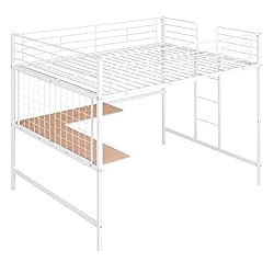 BIADNBZ Full Loft Bed with Built-in L-Shape