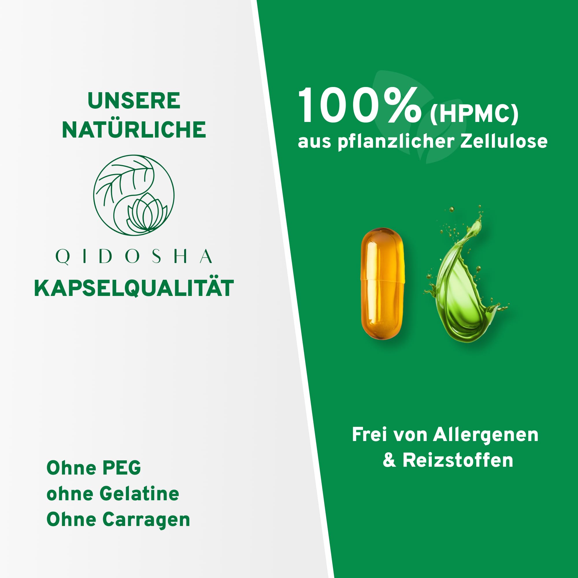 QIDOSHA® Omega 3 Algenöl Kapseln plus Vitamin D3 und K2 mit dem Markenrohstoff "Life's Omega" von DSM aus den Niederlanden, 90 vegane Kapseln im Apothekerglas 8