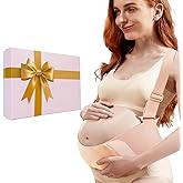 Joyfubabe Upgraded Pregnancy Belly Band, Ultra-soft & Cozy Maternity Belly Bands for Pregnant Women, Adjustable Pregnancy Belt with Back Brace Straps for Abdomen, Back & Waist (M)