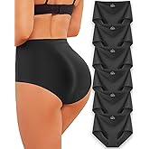 ROSYCORAL High Waisted Seamless Underwear for Women Full Coverage Hiphugger High Rise Silky No Show Briefs Panties 6 Pack