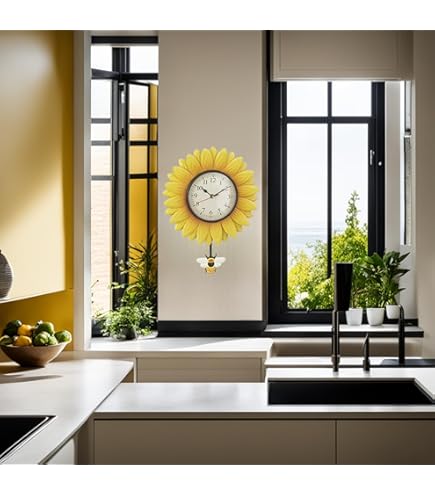 Amazon.com: Wall Hanging Flower Clock with Analog Number Face