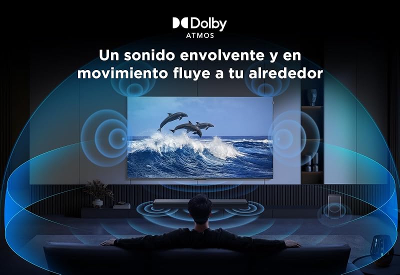 TCL 2.1 Canal Dolby Atmos Sound Bar S55HE, 220 W de potência máxima com sistema de graves duplos, compatível com DTS Virtual X, HDMI eARC e Bluetooth 5.3, barra de som com subwoofer sem fios