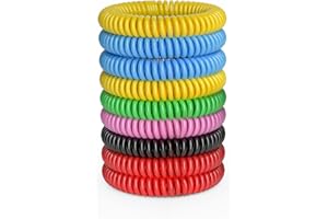 BuggyBands 12 Pack Mosquito Bracelets, Mosquito Bands for Adults and Kids with Individually Wrapped & DEET Free, Natural and Waterproof Wristbands Citronella Bracelets for Camping Hiking