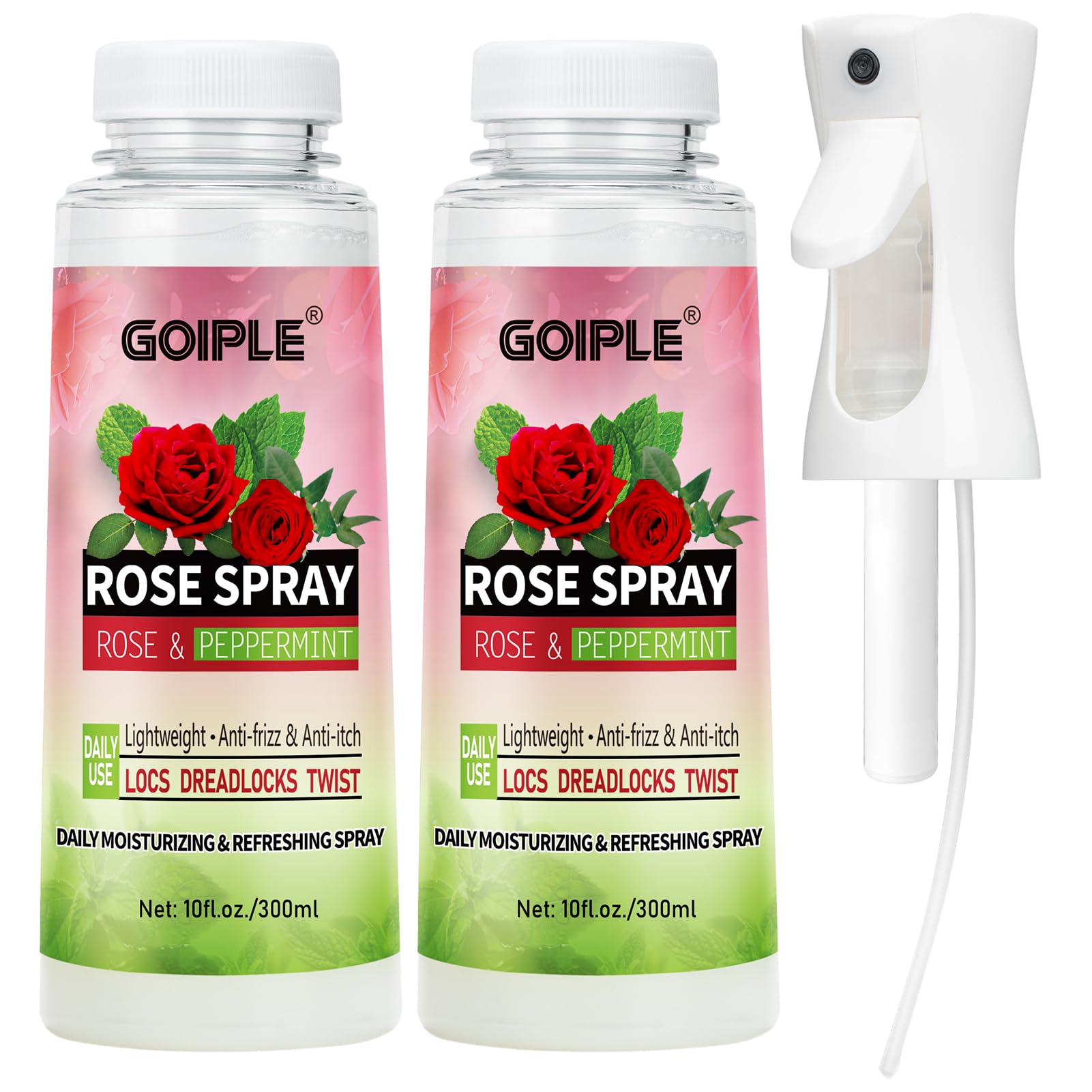 Photo 1 of  Rose Water for Hair Loc Spray Moisturizing Refreshing for Locs - Rose Water Hair Scalp Moisturizer - Hydrating Dreadlock Moisturizer to Nourish the Scalp Rosewater & Peppermint Spray Prevents Dry