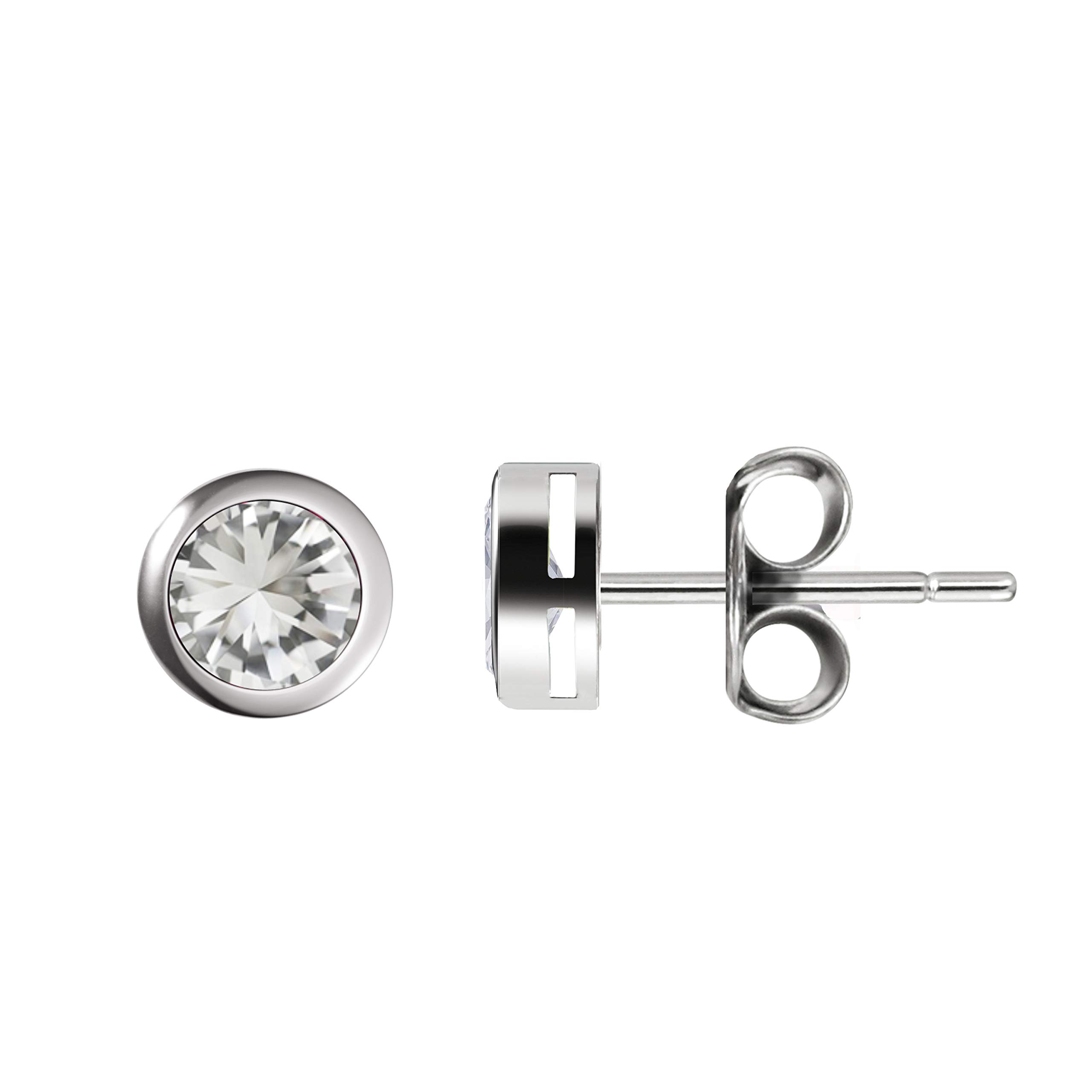 Franki Baker Small & Dainty Natural White Topaz Gemstones Stud Earring & 925 Sterling Silver. Stud Size: 4mm