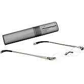 Select-A-Vision Flexi Lights Rimless Round Unisex Readers, Gray, +1.75