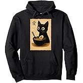 Funny Cat Ramen Cool T Japanese Kawaii Anime Graphic Tee Pullover Hoodie