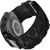 MOFREE Compatible with Samsung Galaxy Watch Ultra 47mm/Ultra 2 (2024/2025) Bands,Rugged Nylon Woven Loop Sport Adjustable Strap Replacement Wristband for Samsung Galaxy Watch 7 Ultra Band 47 mm for Men Black