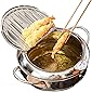 FONDDI Tempura Deep Fryer, Stainless Steel Deep Frying Pan, Temperature Control Chicken Pot Cooking Tool Kitchen…