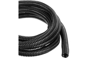DMiotech 10ft Wire Loom Split Tubing 5/8 Inch, Cord Protectors from Pet Flexible Conduit Cable Management for Office, Home, Garden, Black