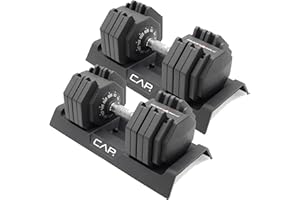 CAP Barbell ADJUSTABELL Adjustable 55 lb Hex Dumbbell Weights - Singles & Pairs | Multiple Handle Options