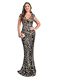 Womens Sequined Long Evening Gown Glamous
