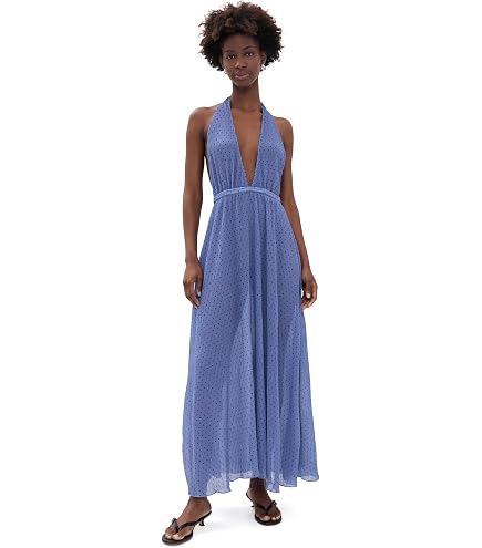 blue flowered dress Zapakasa Women Floral Chiffon Long Bridesmaid A Line Lace Up Back Wedding Guest Dress with Bows Size:dropshipping_ 2XL vt::Dresses::Style::Halter button detailing down the Gothic Black Wedding Dress