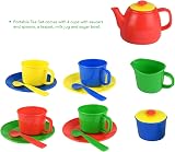 Vinsani 15 Piece Colourful Plastic Tea Party Set for Kids 3+ with Case view 7