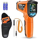 Infrared Thermometer Gun, Non Contact Digital Laser Thermometer Temperature Gun with Color LCD for Cooking, Home Repairs, Humidity Measurement, Adjustable Emissivity -58&deg;F to 1472&deg;F(-50~800&deg;C)