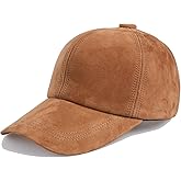 BOONJOVIA Unisex Genuine Suede Leather Baseball Caps for Mens Womens-Adjustable Back Strap