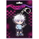 PumpCar Acrylic Keychain 2-inch Double-Sided Charm Key Ring with Metal Clip Backpack Charm Bag and Car Key Accessory