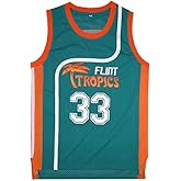 BOROLIN Mens Basketball Jersey #33 Jackie Moon Flint Tropics 90s Movie Shirts