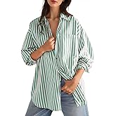 BONITEE Long Sleeve Button Down Shirts for Women 2026 Spring Fall Casual Loose Business Work Blouses Oversized Button Up Tops