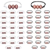 Qoncosy 48pcs Football Bracelets Bulk Pack, Adjustable Football Wristbands 7-11 Inches, Football Party Favors and Gifts, Team Spirit Football Party Supplies for Teens Adults