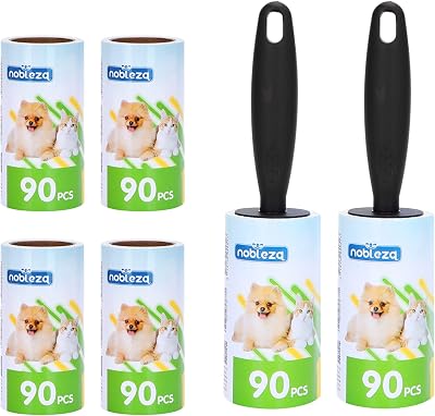 Nobleza Lint Roller Pet Hair Removal 540 Sheets Extra Sticky 6 Refills