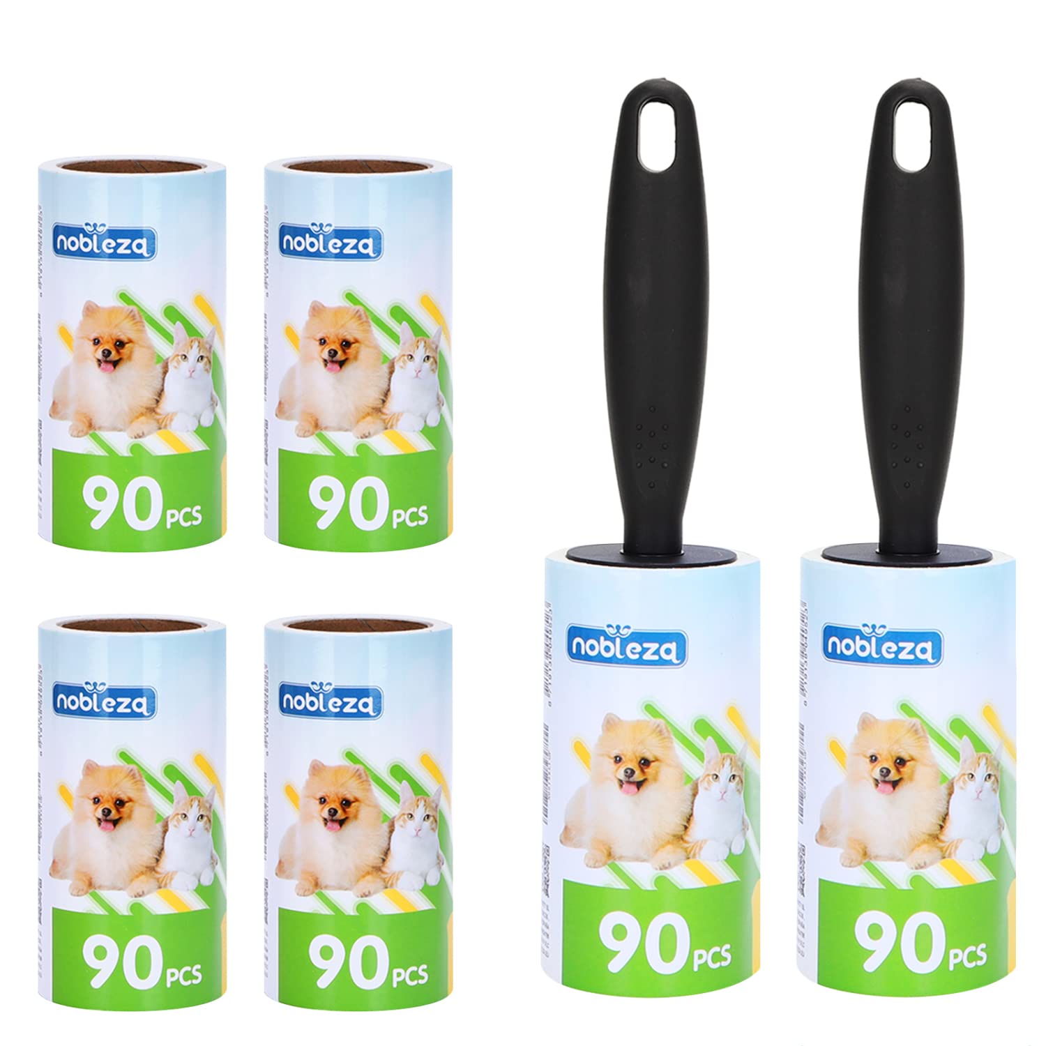 Lint Roller Pet Hair Removal 540 Sheets Extra Sticky Cleaner Remover for Clothes Car Seat Sofa Pack of 6 Refills