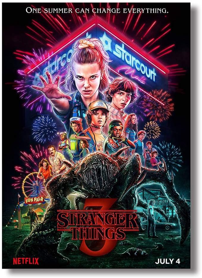 RosewineC Stranger Things Wall Scroll Poster, Stranger Things Posters Home Decor, (30 * 42cm) 1 pack