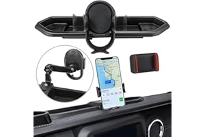 Octomo Phone Mount for 2018-2023 Jeep Wrangler JL JLU & 2020-2022 2023 Gladiator JT Multi Dash-Mounted Phone Holders Stoage Tray Accessories (Update Vesion) Not for Wrangler 4xe